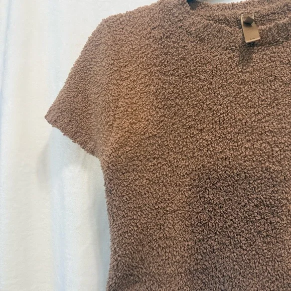 SKIMS Cozy Collection Cottagecore Brown Textured Crop Top - Picture 8 of 8